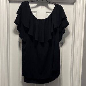 Elegant Black Ruffle Blouse for Women